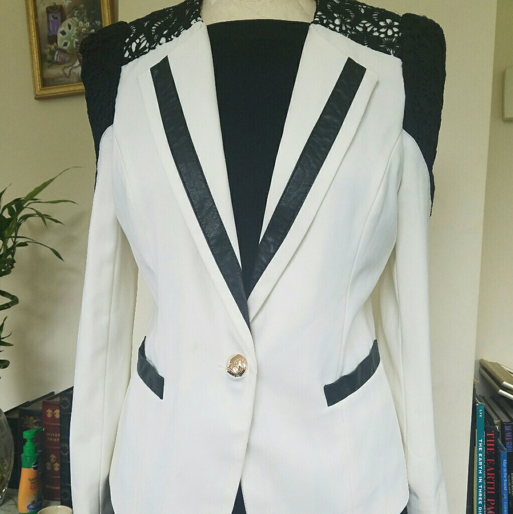 White and black statement jacket